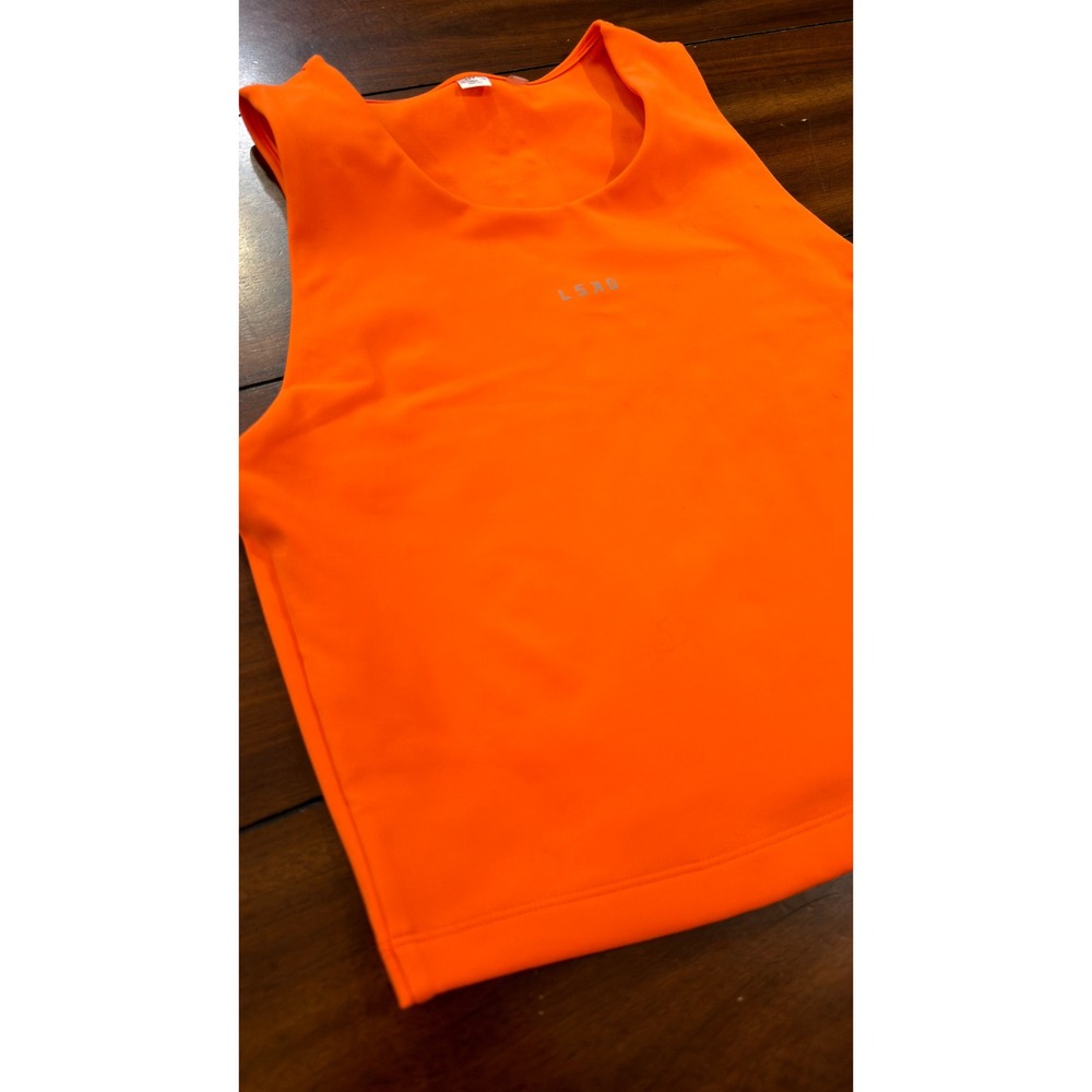 LSKD Womens Orange Activewear Cropped Tank Top WTNK01768 Size Medium - Picture 14 of 16